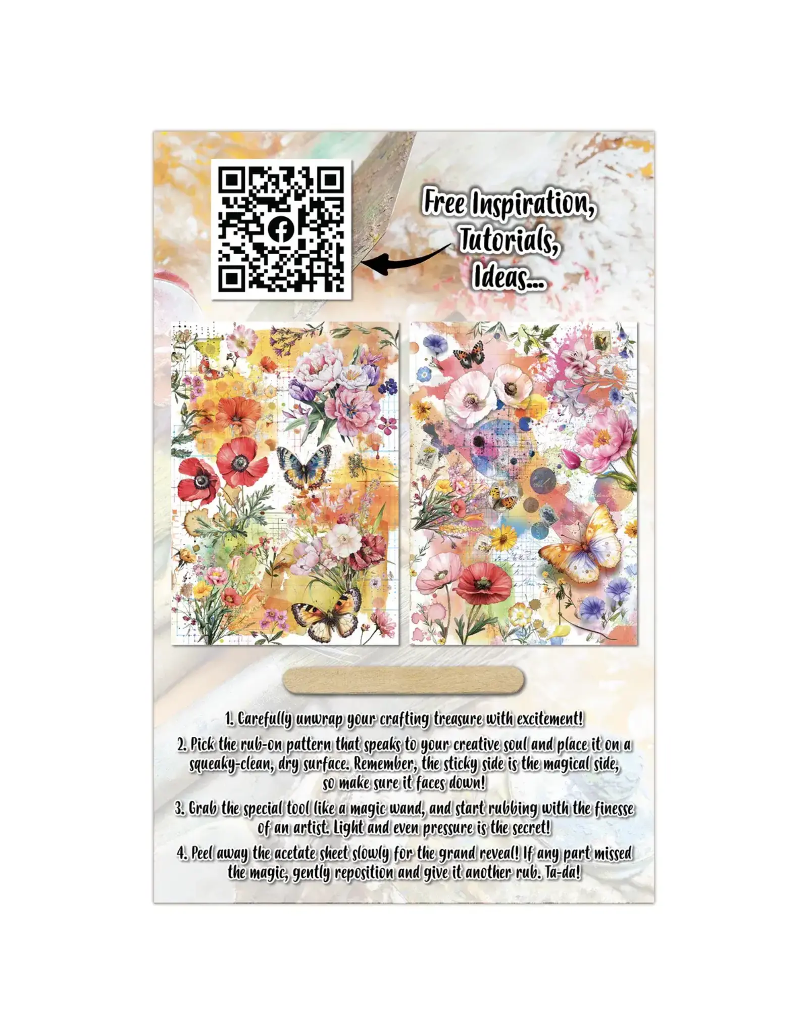 AALL & CREATE AALL & CREATE AUTOUR DE MWA #23 DANCING POPPIES A5 RUB-ON SHEETS 2/PK