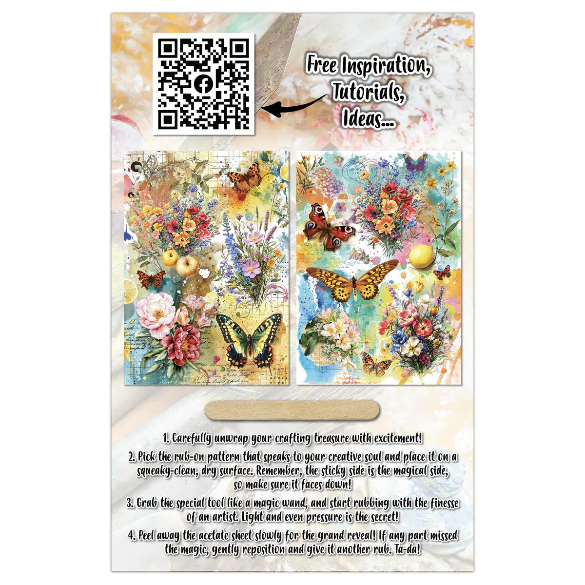 AALL & CREATE AALL & CREATE AUTOUR DE MWA #24 ZESTY BLOSSOMS A5 RUB-ON SHEETS 2/PK