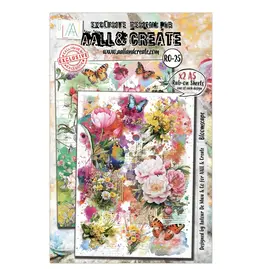 AALL & CREATE AALL & CREATE AUTOUR DE MWA #25 BLOOMSCAPE A5 RUB-ON SHEETS 2/PK