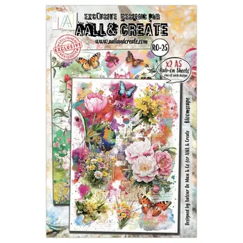 AALL & CREATE AALL & CREATE AUTOUR DE MWA #25 BLOOMSCAPE A5 RUB-ON SHEETS 2/PK