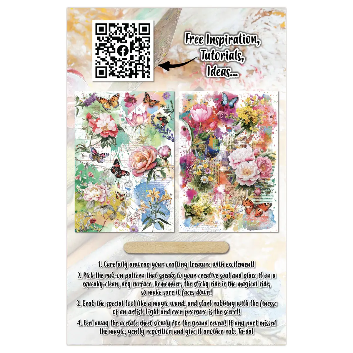 AALL & CREATE AALL & CREATE AUTOUR DE MWA #25 BLOOMSCAPE A5 RUB-ON SHEETS 2/PK