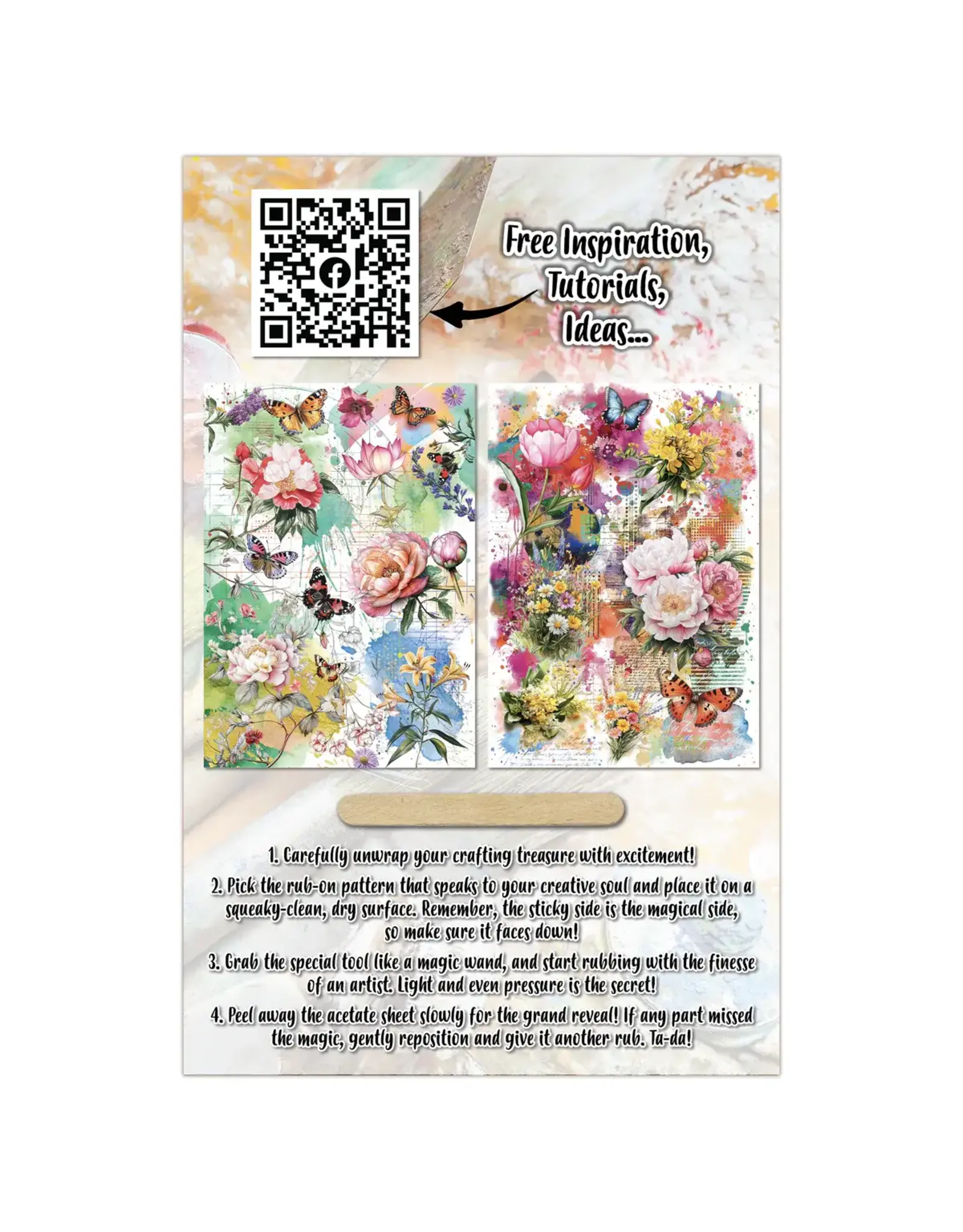 AALL & CREATE AALL & CREATE AUTOUR DE MWA #25 BLOOMSCAPE A5 RUB-ON SHEETS 2/PK