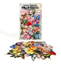 AALL & CREATE AALL & CREATE AUTOUR DE MWA #EP-88 SORBET PETALS EPHEMERA DIE CUTS 50/PK