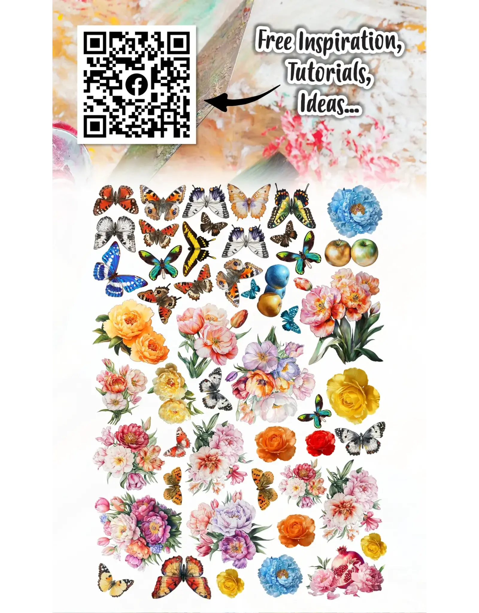 AALL & CREATE AALL & CREATE AUTOUR DE MWA #EP-88 SORBET PETALS EPHEMERA DIE CUTS 50/PK