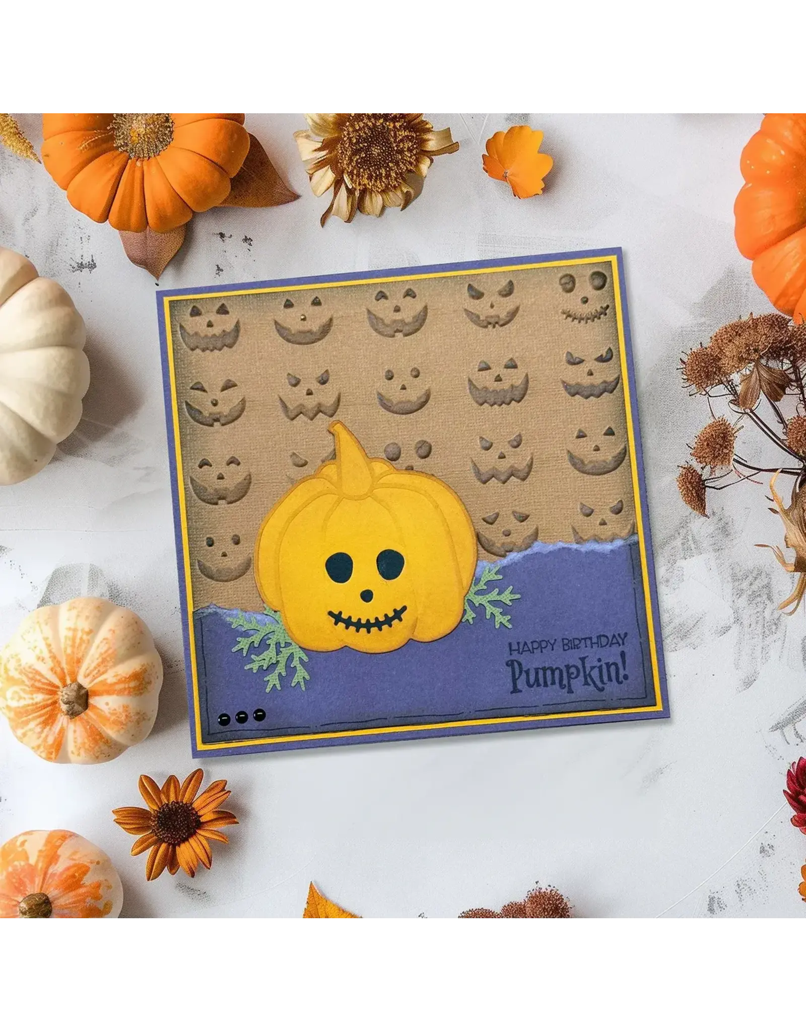 VAESSEN CREATIVE VAESSEN CREATIVE PUMPKIN FACES 3D EMBOSSING FOLDER