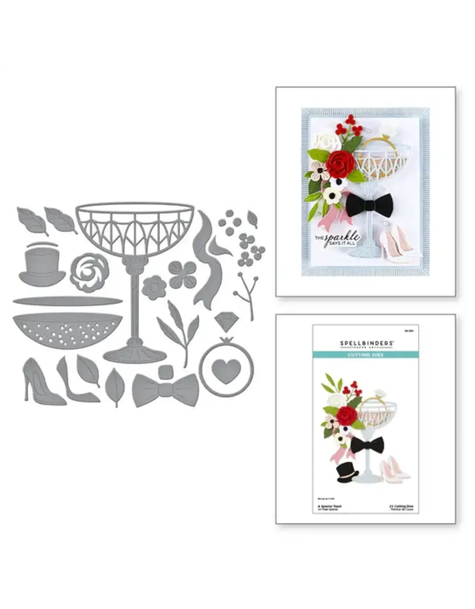 SPELLBINDERS SPELLBINDERS HAPPIER HOUR COLLECTION A SPECIAL TOAST ETCHED DIE SET