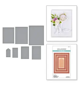 SPELLBINDERS SPELLBINDERS HAPPIER HOUR COLLECTION LINEAR TOUCH RECTANGLES AND TAG ETCHED DIE SET