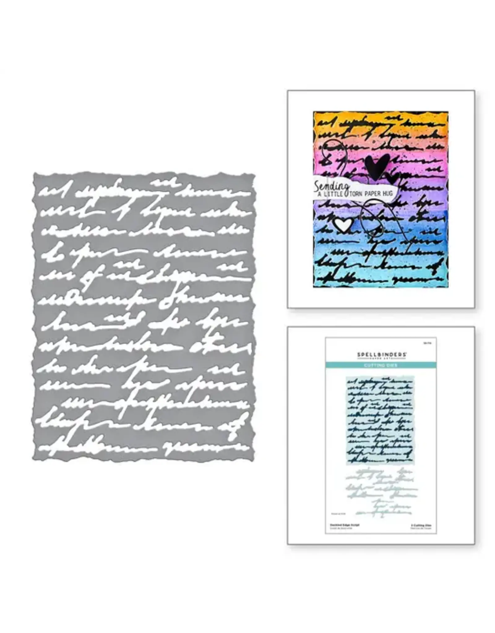 SPELLBINDERS SPELLBINDERS BEAUTIFULLY IMPERFECT COLLECTION DECKLED EDGE SCRIPT ETCHED DIE SET