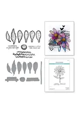 SPELLBINDERS SPELLBINDERS BEAUTIFULLY IMPERFECT COLLECTION SCULPTED SCRIPTED FLORAL CLEAR STAMP & DIE SET