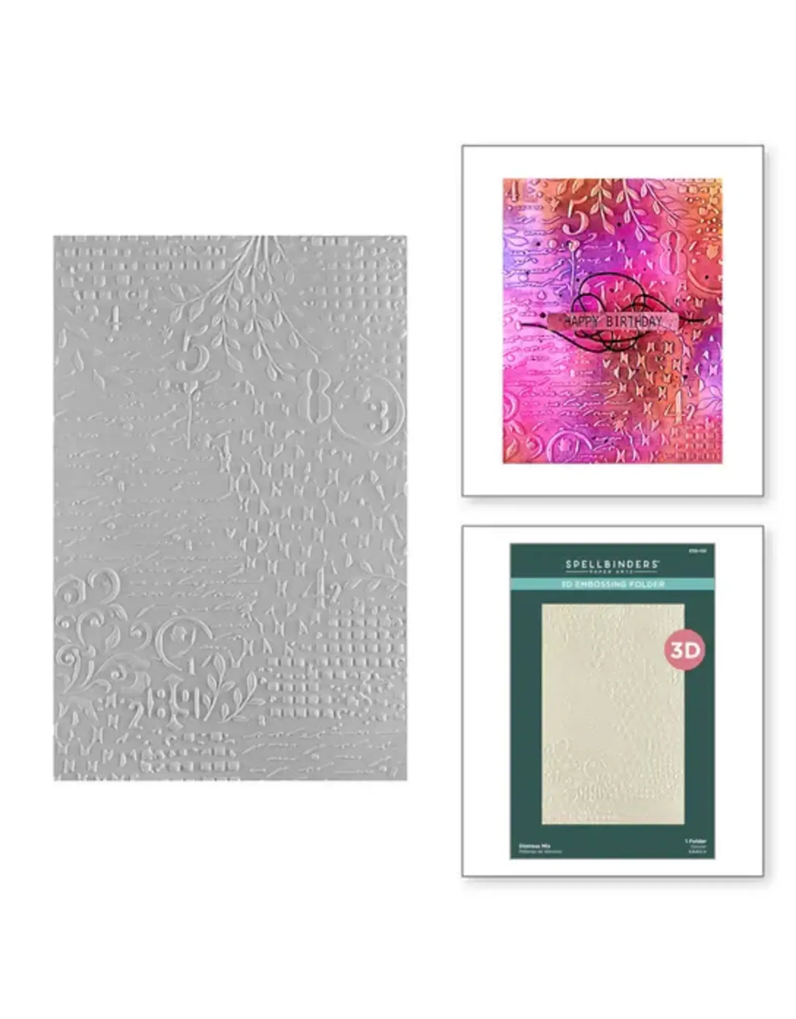 SPELLBINDERS SPELLBINDERS BEAUTIFULLY IMPERFECT COLLECTION DISTRESS MIX 3D EMBOSSING FOLDER