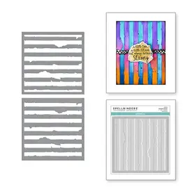 SPELLBINDERS SPELLBINDERS BEAUTIFULLY IMPERFECT COLLECTION TATTERED STRIPES STENCIL SET