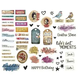 SPELLBINDERS SPELLBINDERS BEAUTIFULLY IMPERFECT COLLECTION BEAUTIFULLY IMPERFECT SENTIMENTS DIE-CUTS 110/PK