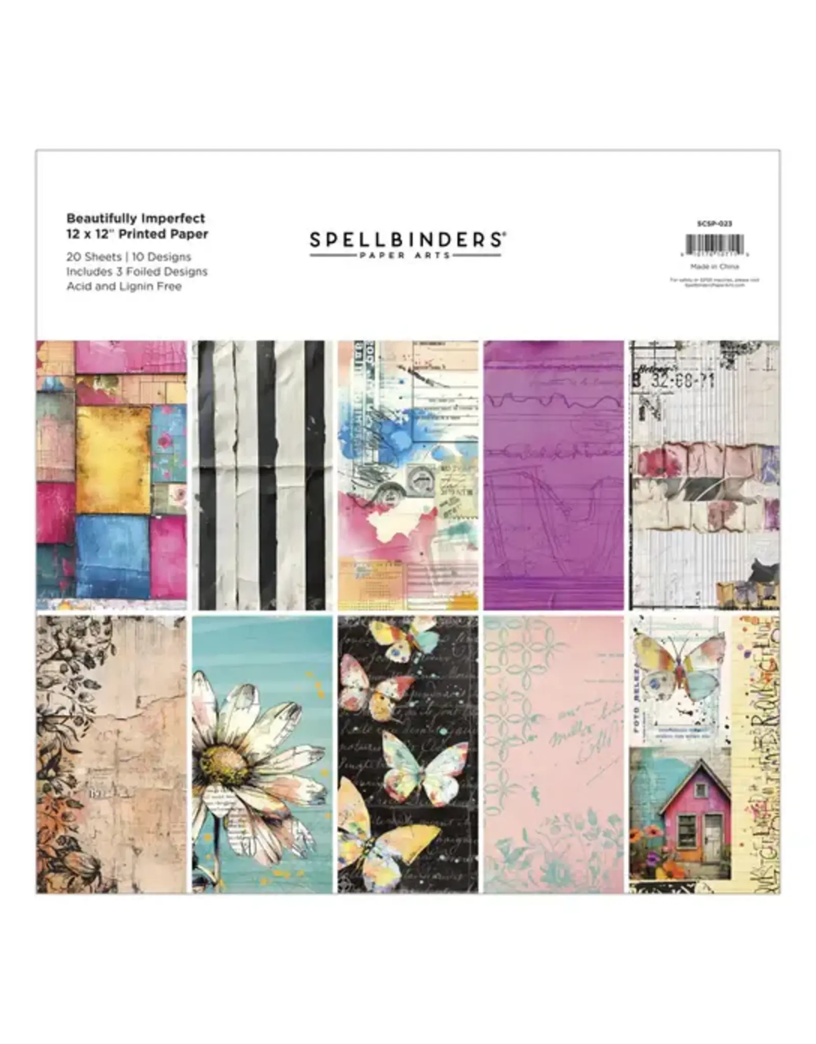 SPELLBINDERS SPELLBINDERS BEAUTIFULLY IMPERFECT COLLECTION 12x12 PAPER PACK
