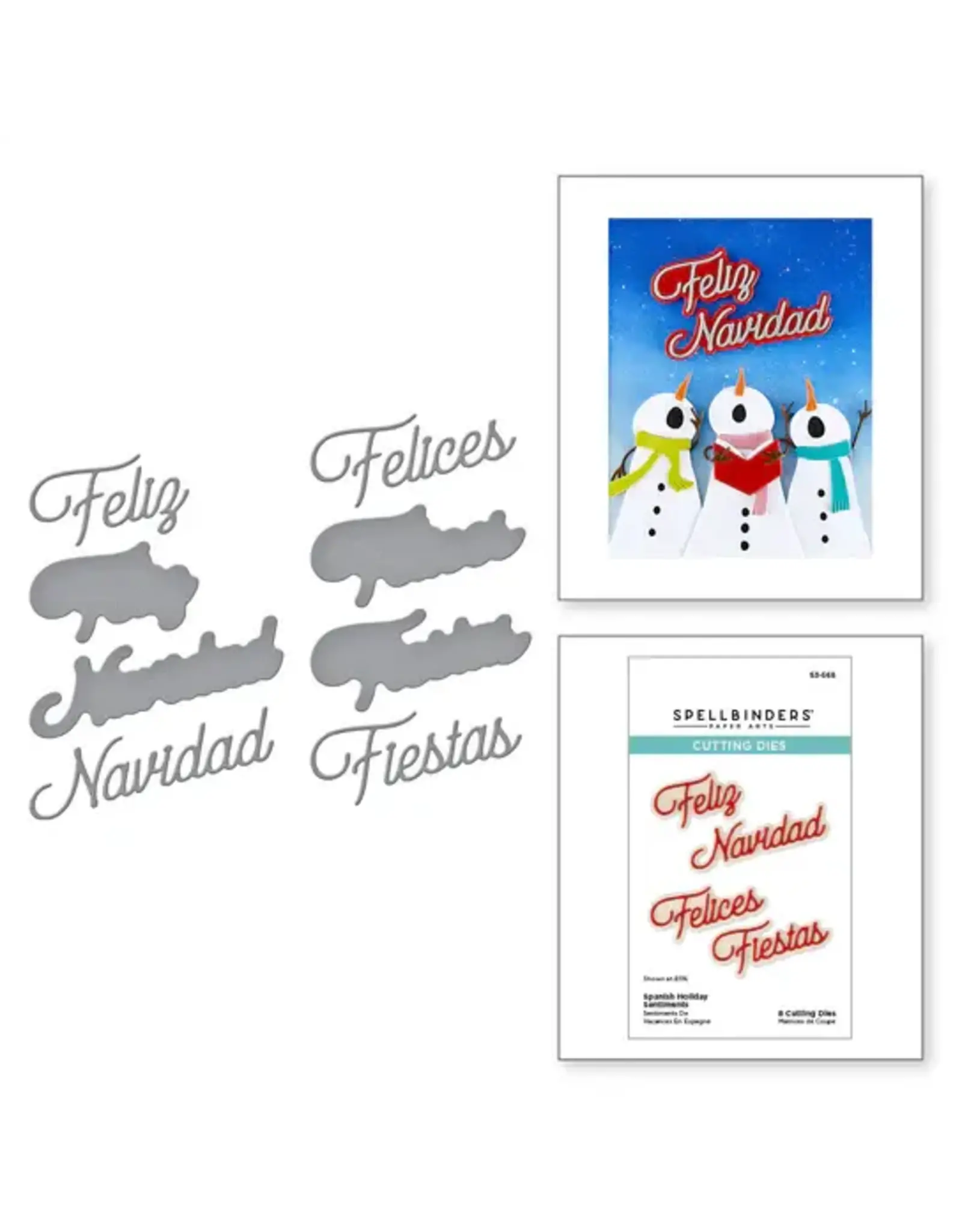 SPELLBINDERS SPELLBINDERS INTERNATIONAL HOLIDAY SENTIMENTS COLLECTION SPANISH HOLIDAY SENTIMENTS ETCHED DIE SET
