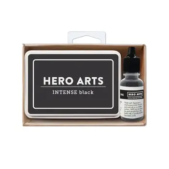 HERO ARTS HERO ARTS INTENSE BLACK INK PAD + REINKER BUNDLE
