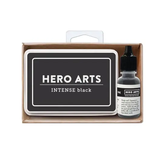 HERO ARTS HERO ARTS INTENSE BLACK INK PAD + REINKER BUNDLE