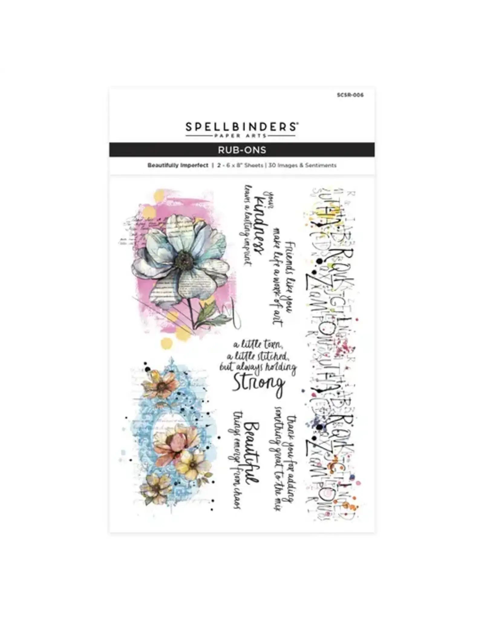 SPELLBINDERS SPELLBINDERS BEAUTIFULLY IMPERFECT COLLECTION BEAUTIFULLY IMPERFECT RUB-ON TRANSFERS