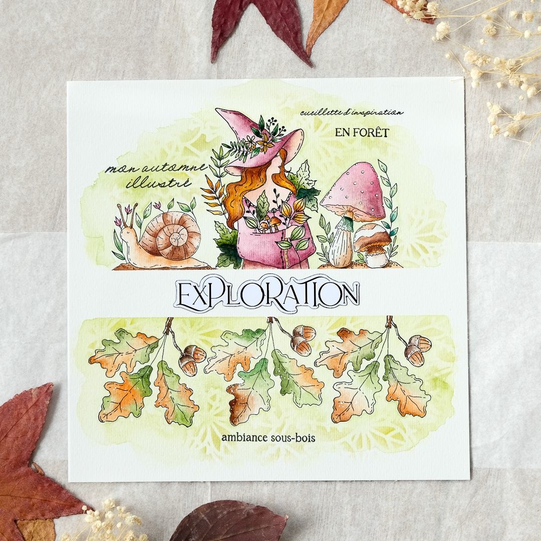 CHOU & FLOWERS CHOU & FLOWERS COLLECTION L'ORÉE DES BOIS LES POCHOIRS A6 FEUILLAGES