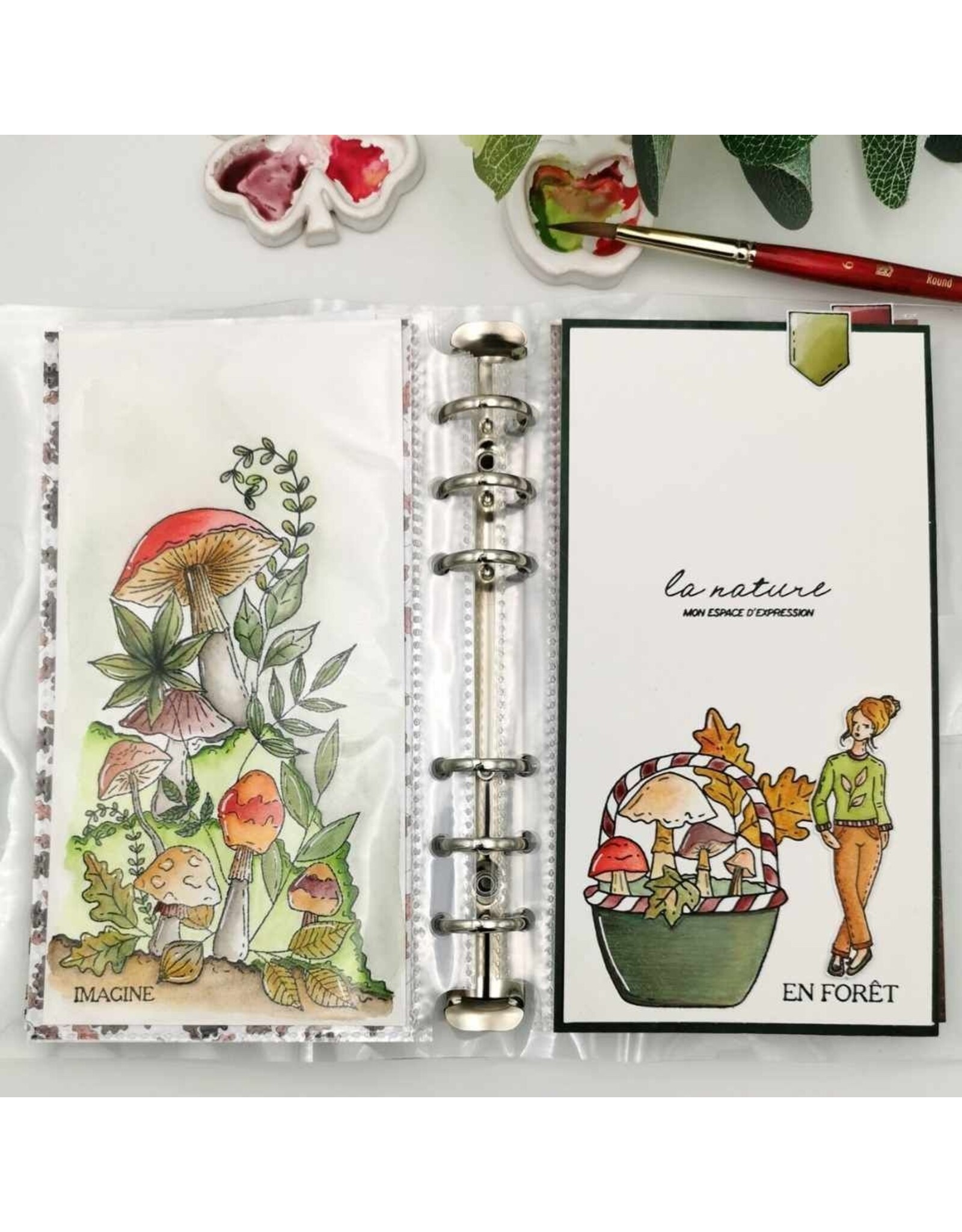 CHOU & FLOWERS CHOU & FLOWERS COLLECTION L'ORÉE DES BOIS AMBIANCE SOUS-BOIS A5 CLEAR STAMP SET