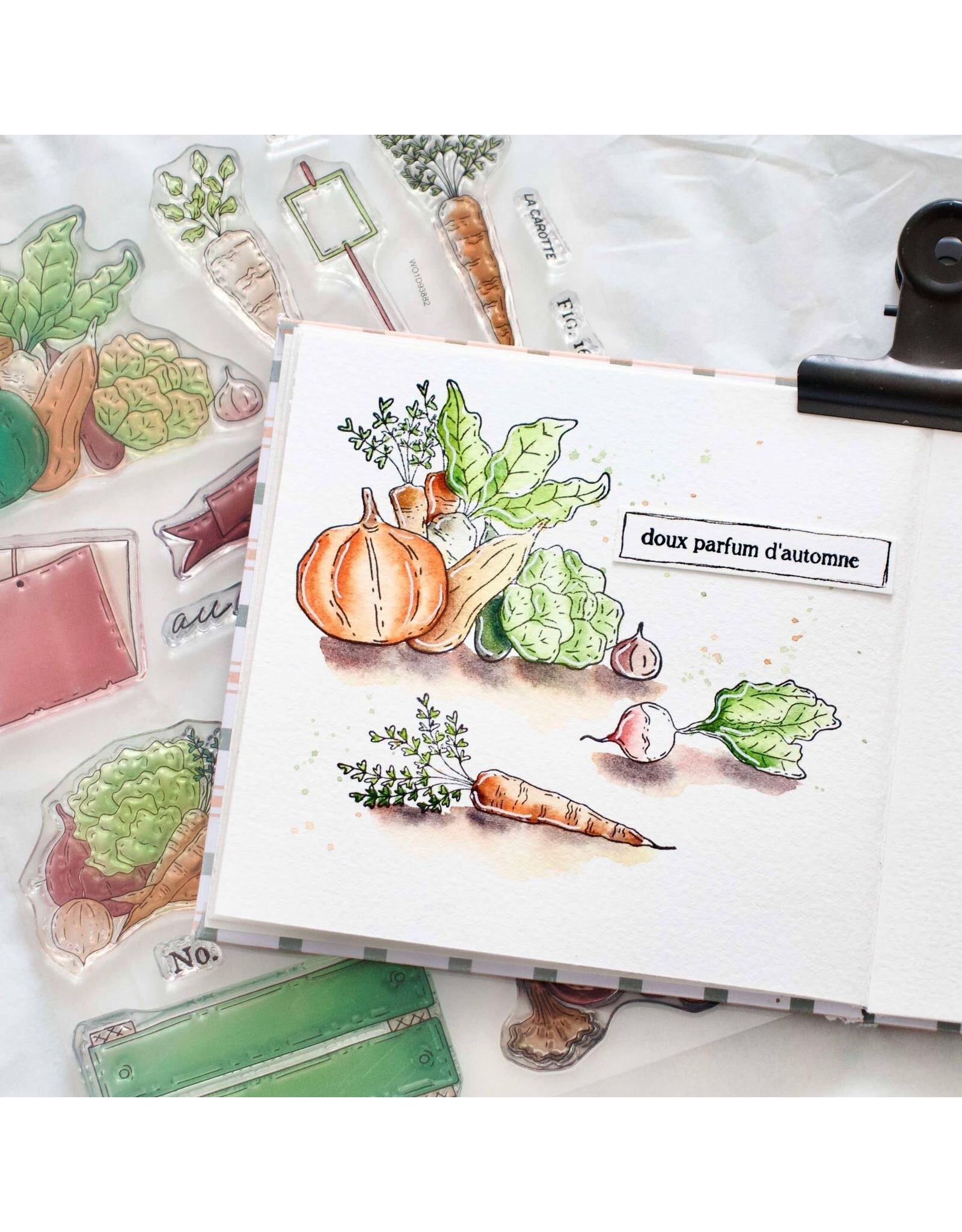 CHOU & FLOWERS CHOU & FLOWERS COLLECTION L'ORÉE DES BOIS LÉGUMES DE SAISON A5 CLEAR STAMP SET