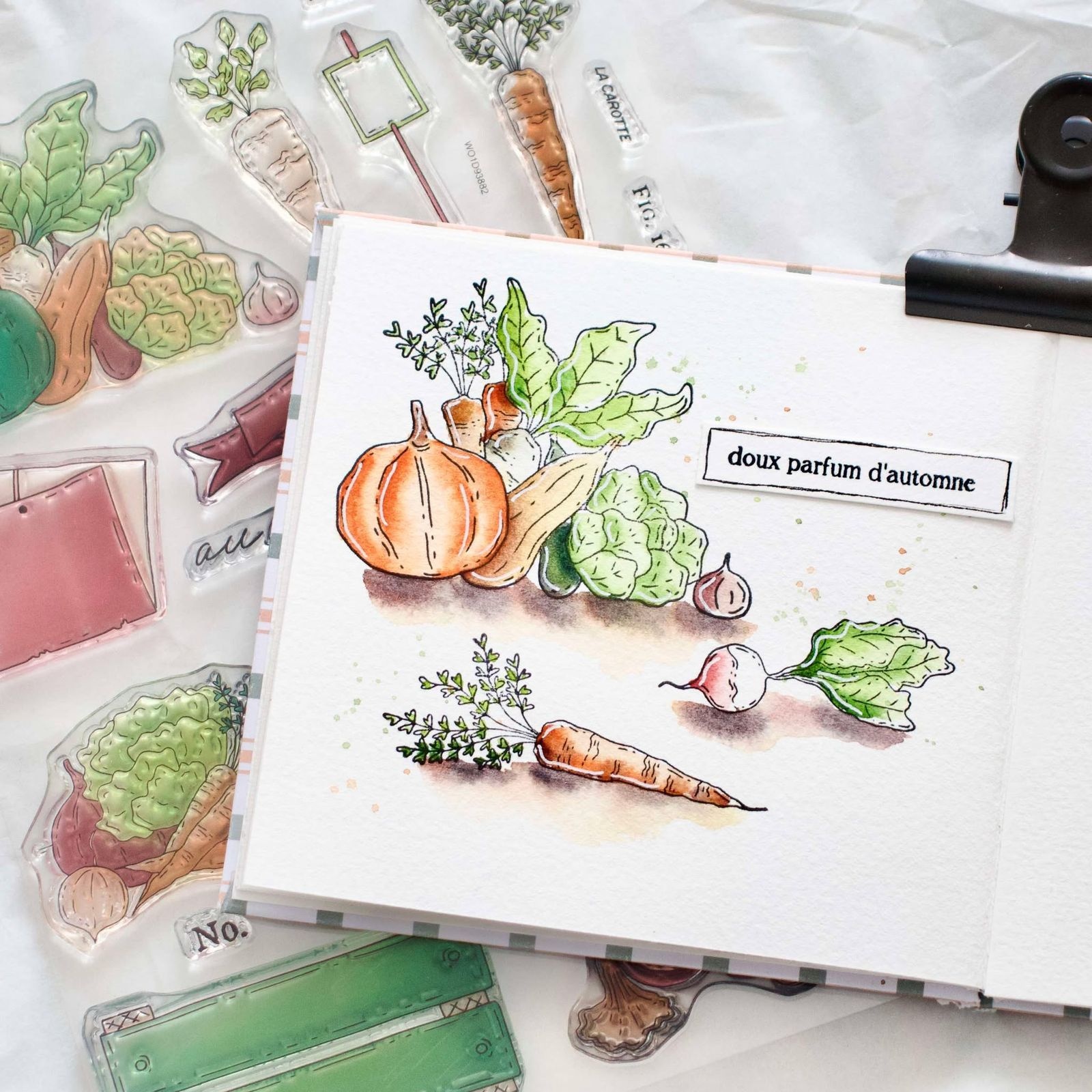 CHOU & FLOWERS CHOU & FLOWERS COLLECTION L'ORÉE DES BOIS LÉGUMES DE SAISON A5 CLEAR STAMP SET