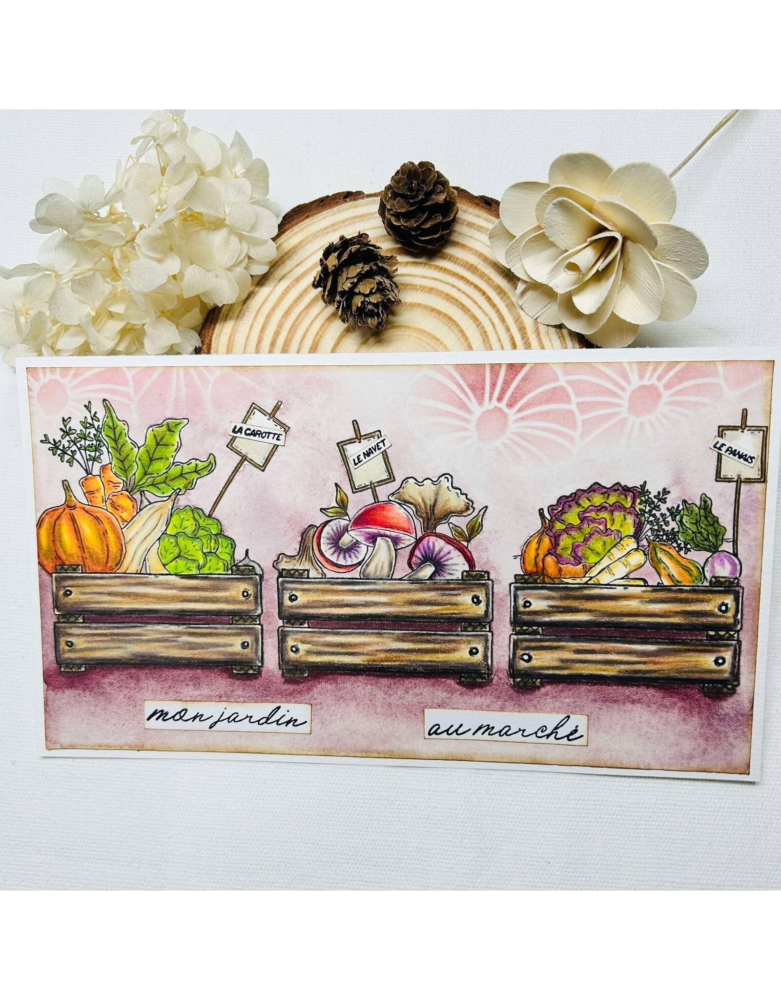 CHOU & FLOWERS CHOU & FLOWERS COLLECTION L'ORÉE DES BOIS LÉGUMES DE SAISON A5 CLEAR STAMP SET