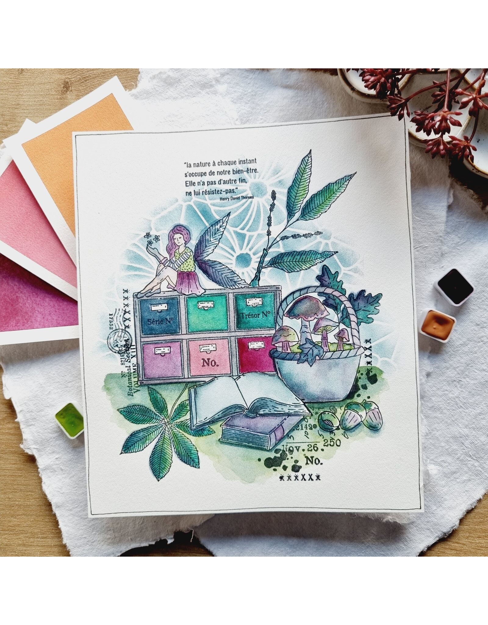 CHOU & FLOWERS CHOU & FLOWERS COLLECTION L'ORÉE DES BOIS ÉCHANTILLON A7 CLEAR STAMP SET