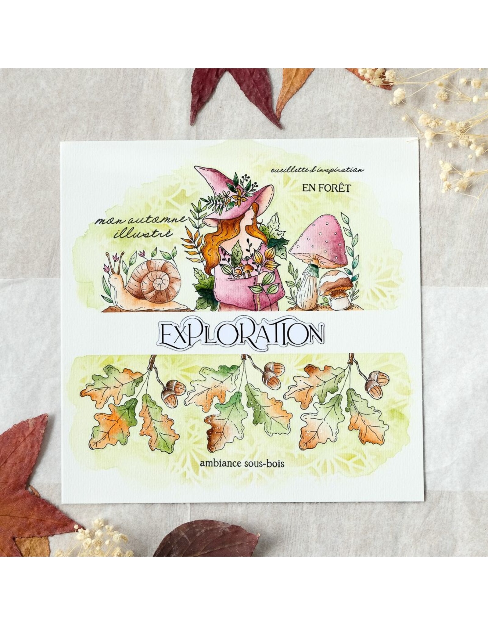 CHOU & FLOWERS CHOU & FLOWERS COLLECTION L'ORÉE DES BOIS FILLE DES BOIS A7 CLEAR STAMP SET