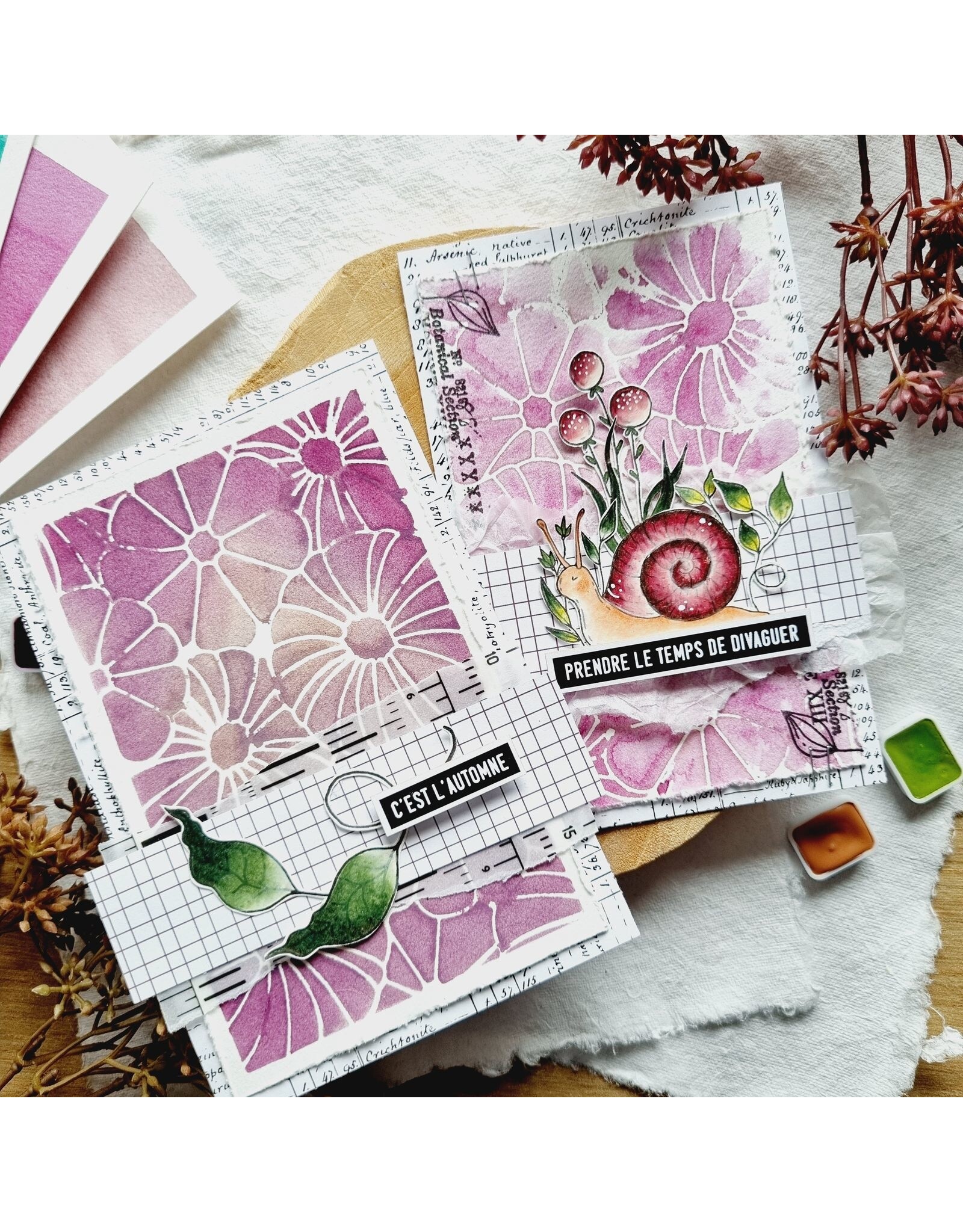 CHOU & FLOWERS CHOU & FLOWERS COLLECTION L'ORÉE DES BOIS L'ESCARGOT A8 CLEAR STAMP