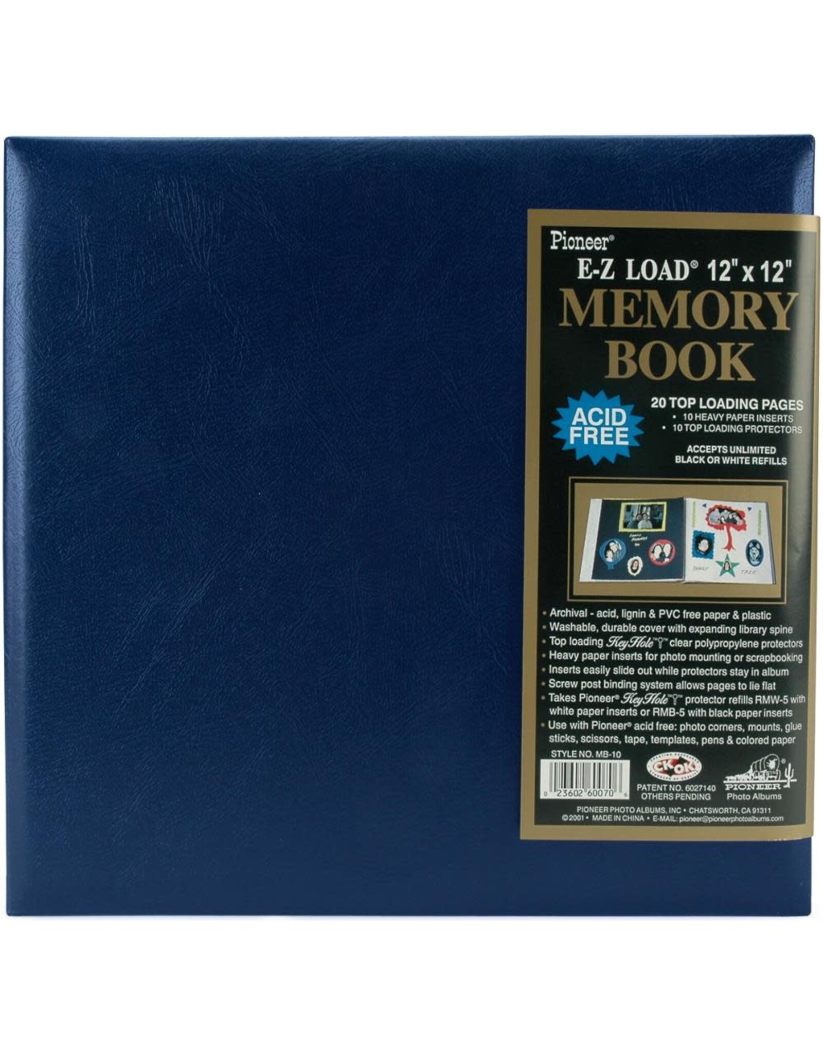 PIONEER PIONEER LEATHERETTE MEMORY BOOK NAVY 12"X12"