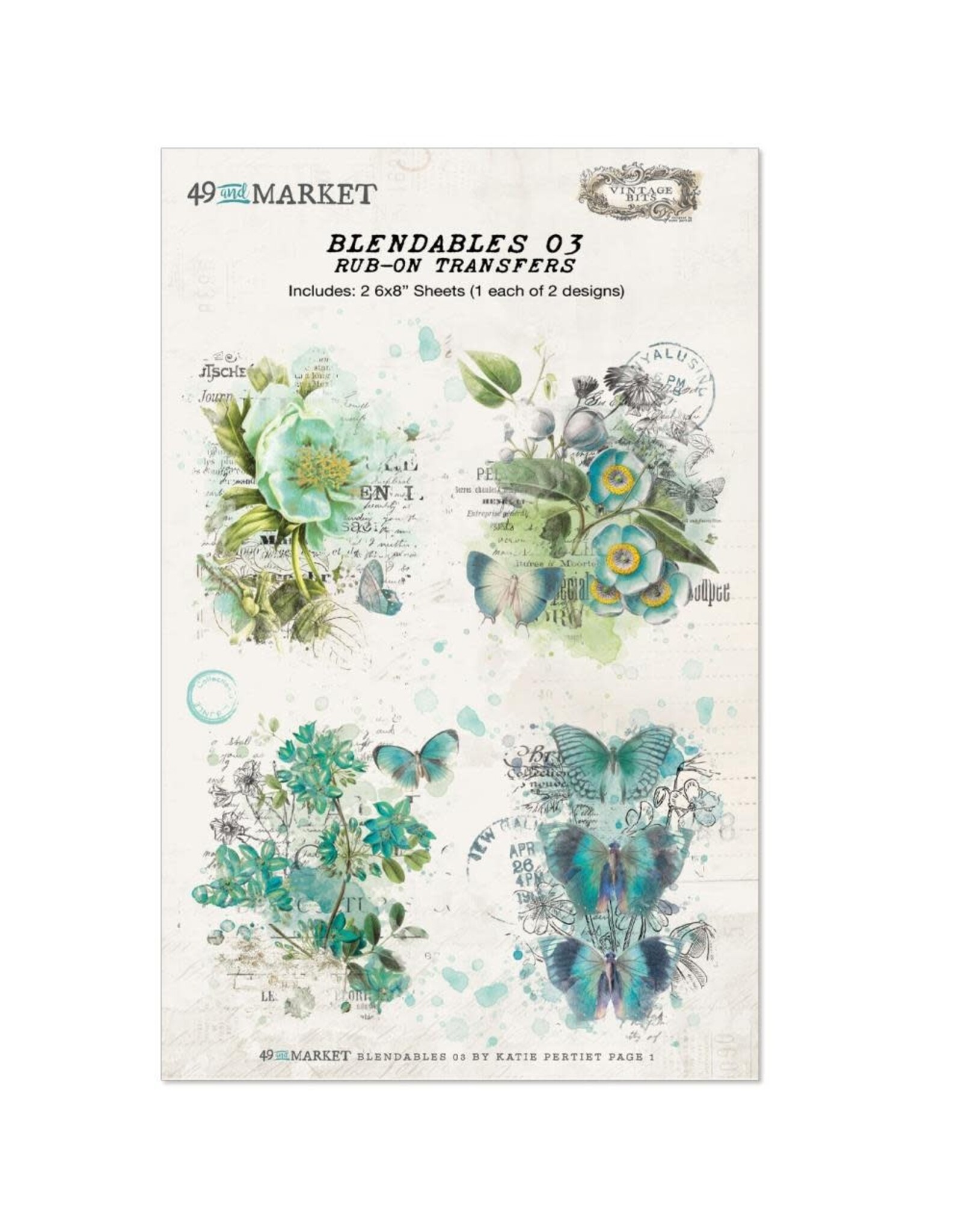 49 AND MARKET 49 AND MARKET BLENDABLES ESSENTIALS 03 6x8 RUB-ON TRANSFERS 2/PK