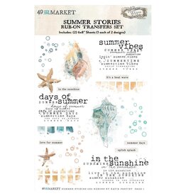 49 AND MARKET 49 AND MARKET VINTAGE BITS SUMMER STORIES 6x8 RUB-ON TRANSFER SET 2/PK