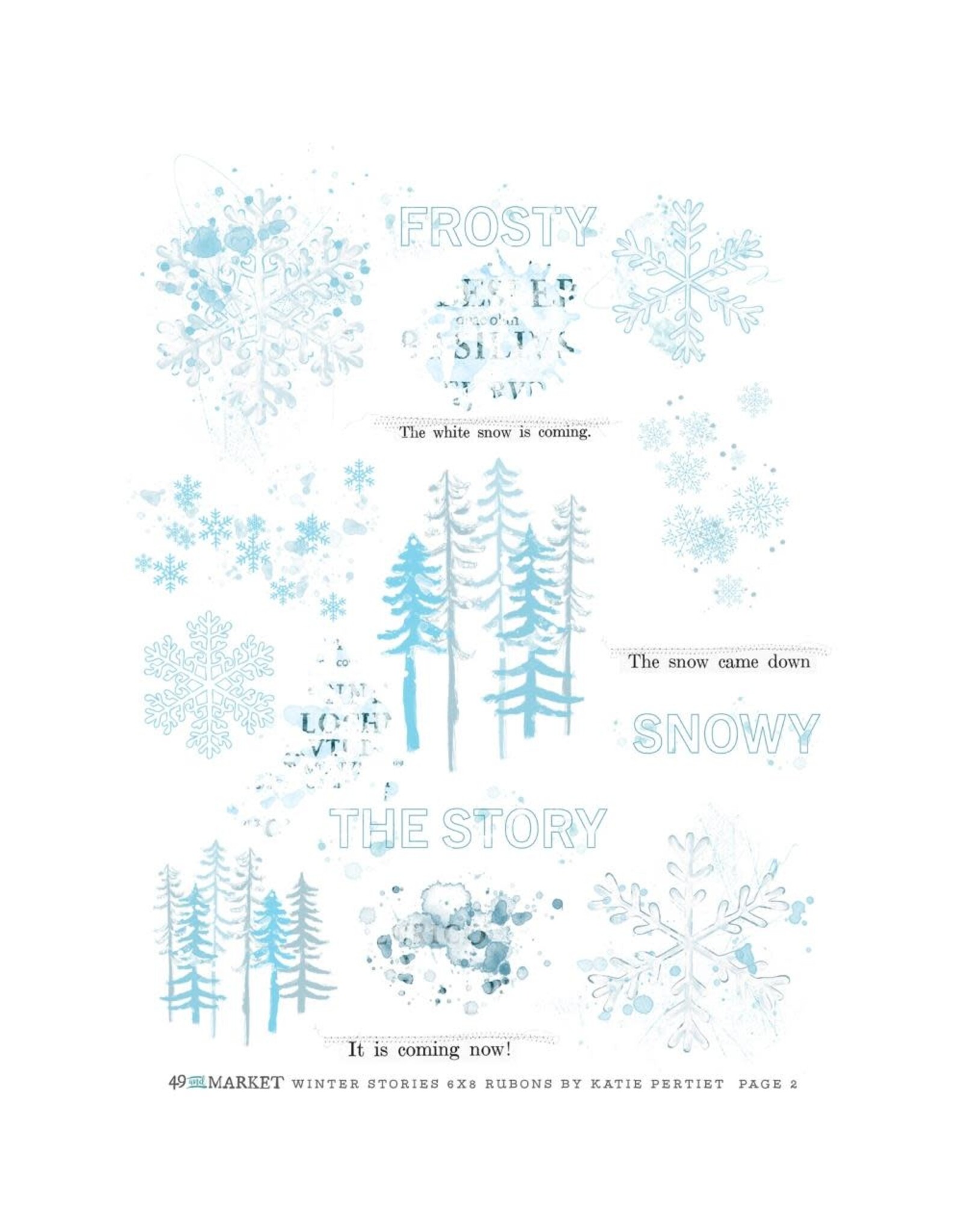 49 AND MARKET 49 AND MARKET VINTAGE BITS WINTER STORIES 6x8 RUB-ON TRANSFER SET 2/PK