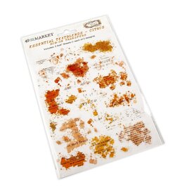 49 AND MARKET 49 AND MARKET VINTAGE BITS ESSENTIAL TEXTBLENDS-CITRUS 6x8 RUB-ON TRANSFERS 2/PK