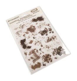 49 AND MARKET 49 AND MARKET VINTAGE BITS ESSENTIAL TEXTBLENDS-HICKORY 6x8 RUB-ON TRANSFERS 2/PK