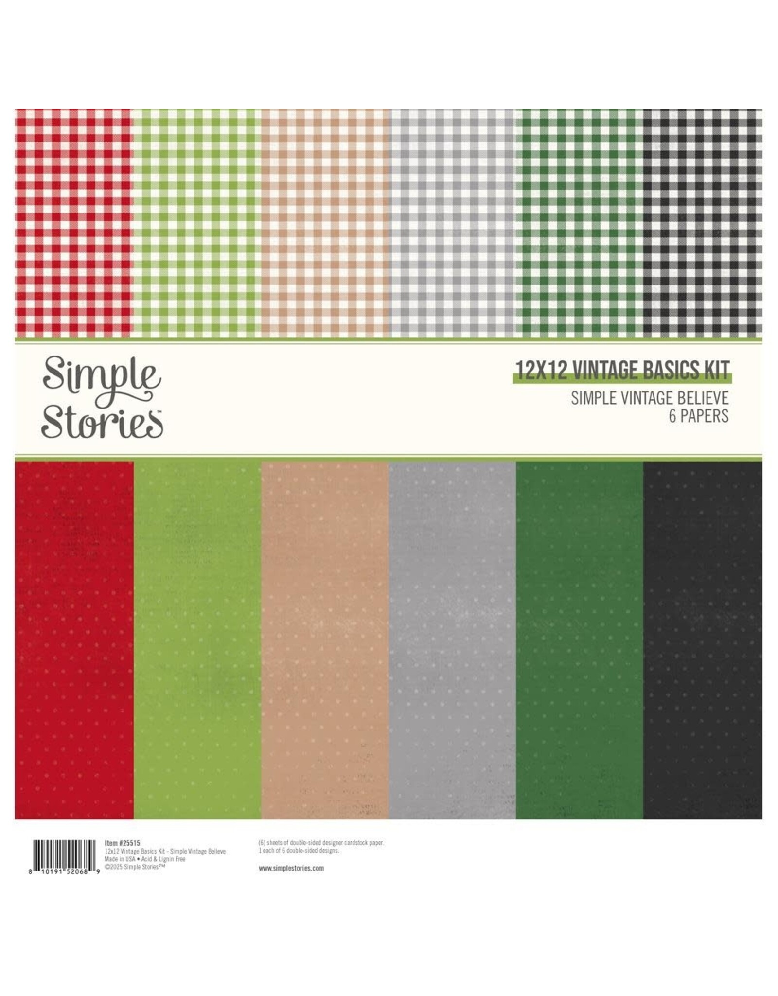 SIMPLE STORIES SIMPLE STORIES SIMPLE VINTAGE BELIEVE 12x12 BASICS KIT