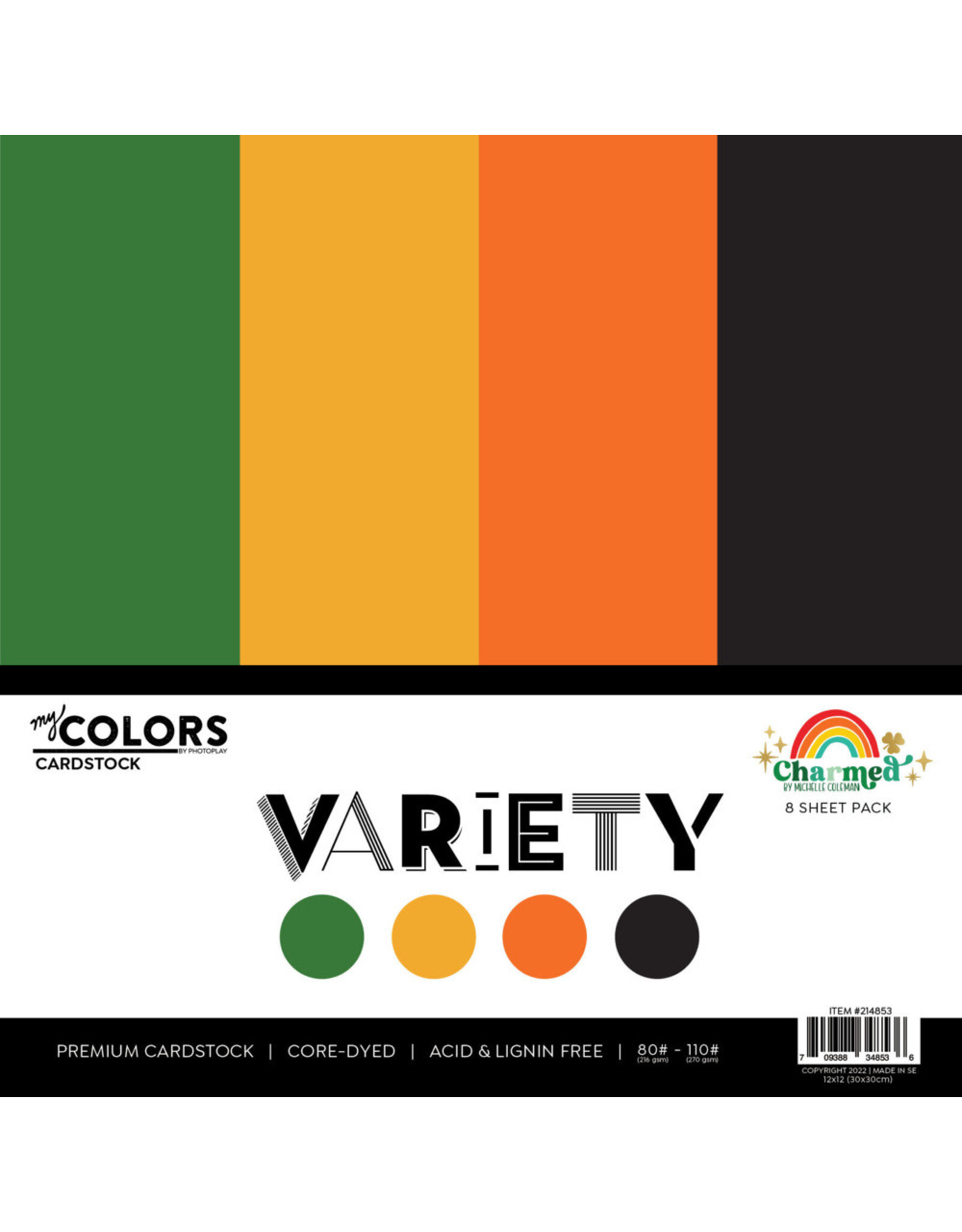 PHOTOPLAY PAPER PHOTOPLAY MY COLORS CHARMED 12x12 VARIETY PACK 8/PK