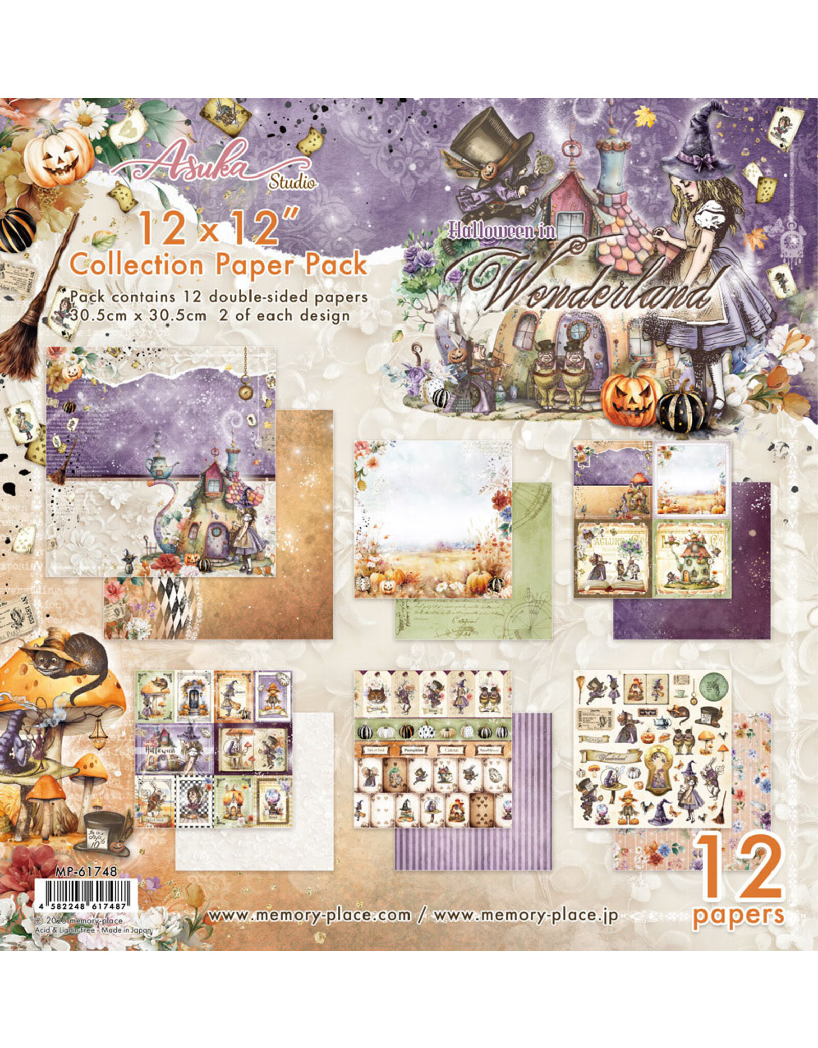 MEMORY-PLACE MEMORY-PLACE HALLOWEEN IN WONDERLAND 12x12 COLLECTION PACK 12 SHEETS