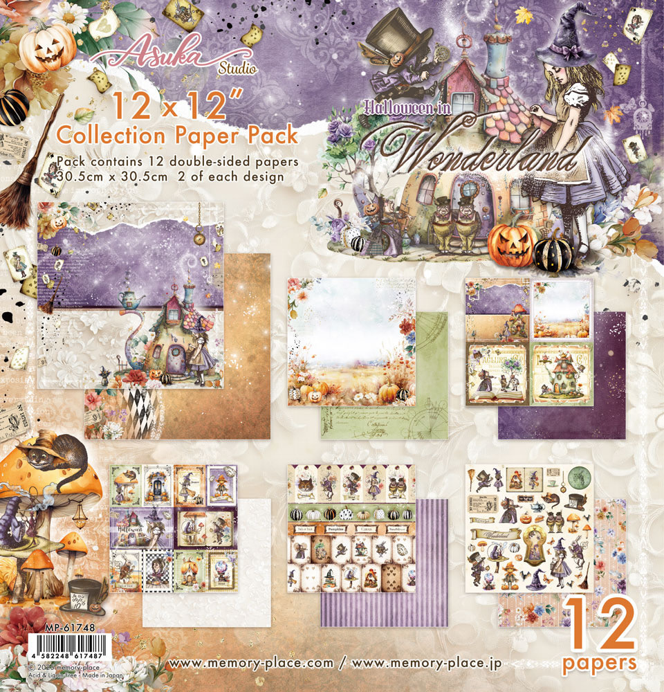 MEMORY-PLACE HALLOWEEN IN WONDERLAND 12x12 COLLECTION PACK 12 SHEETS