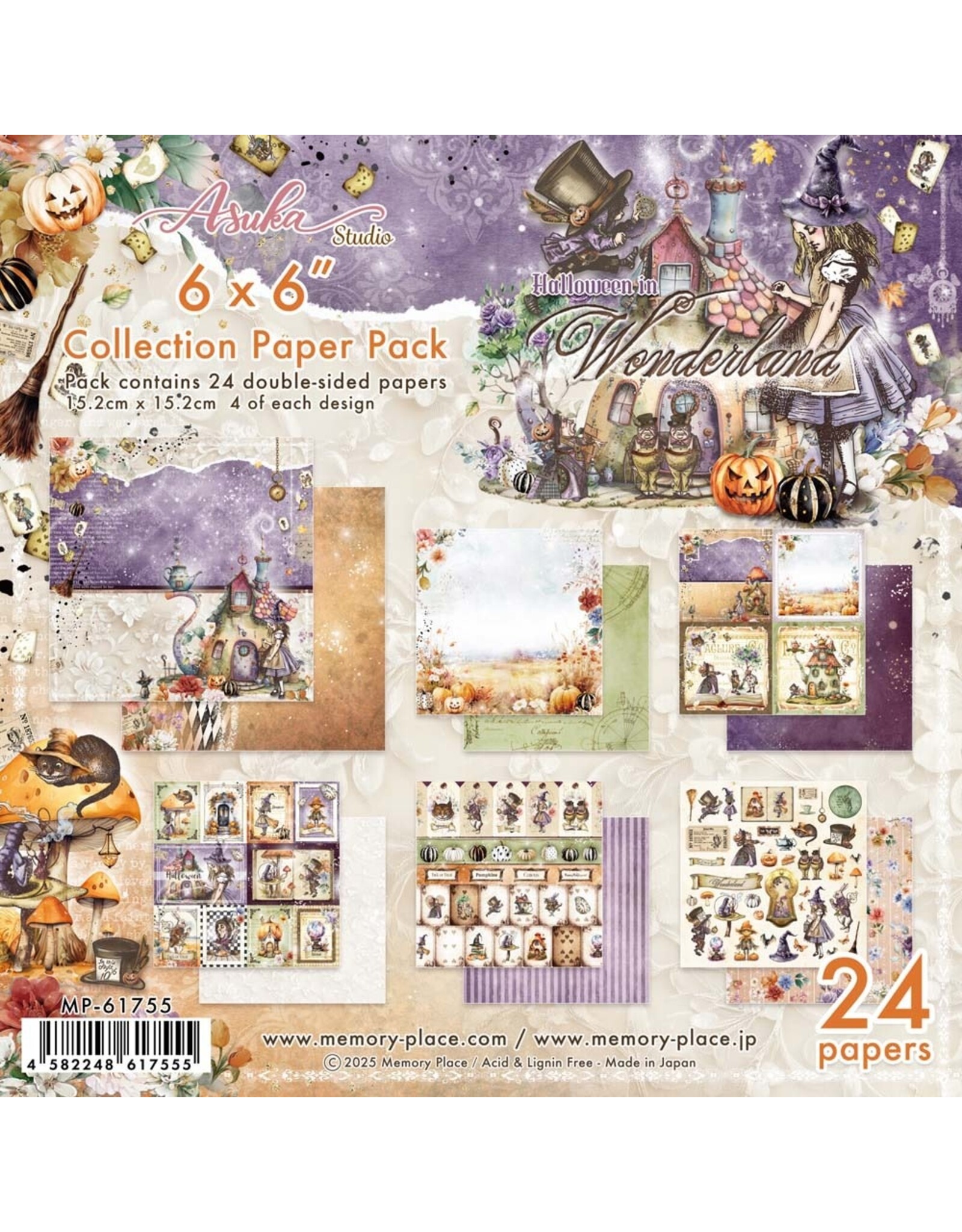MEMORY-PLACE MEMORY-PLACE HALLOWEEN IN WONDERLAND 6x6 COLLECTION PACK 24 SHEETS