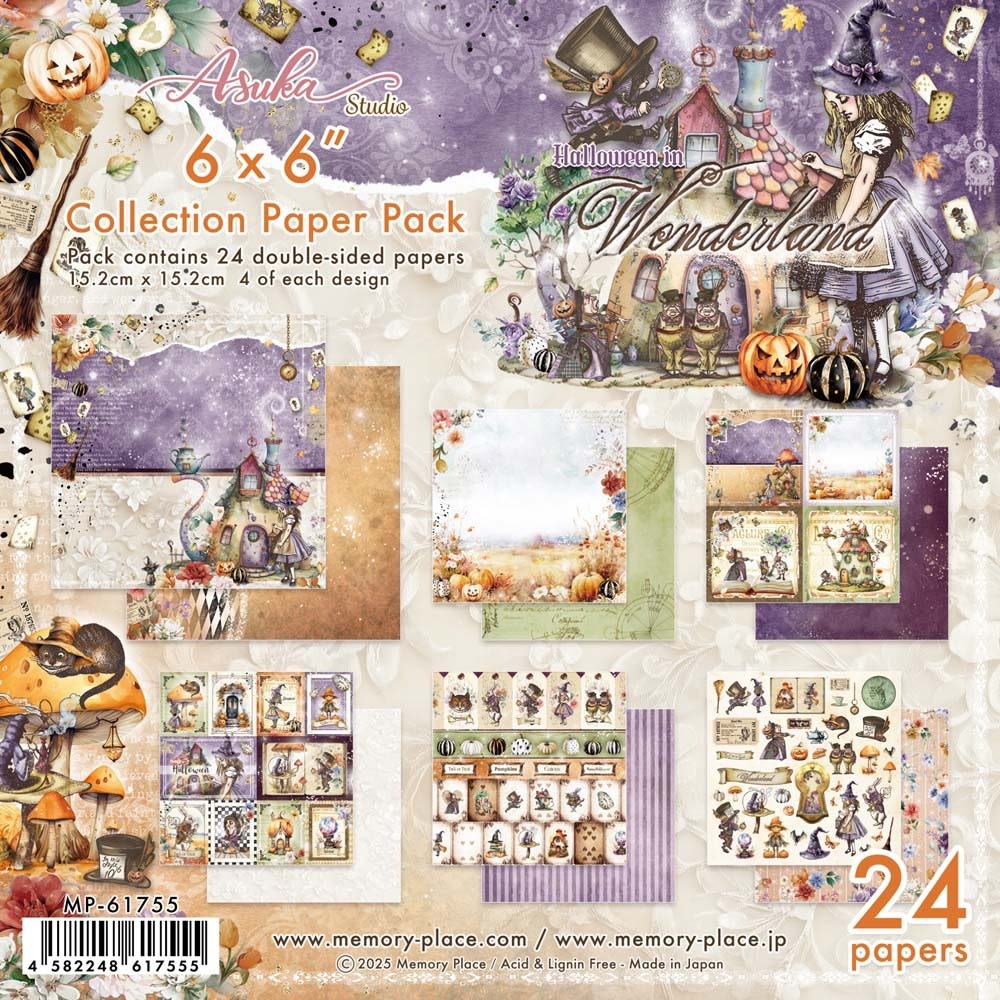 MEMORY-PLACE HALLOWEEN IN WONDERLAND 6x6 COLLECTION PACK 24 SHEETS