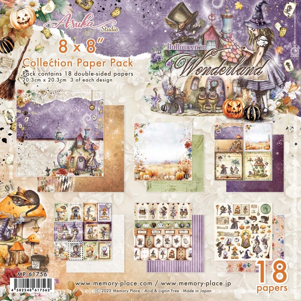 MEMORY-PLACE HALLOWEEN IN WONDERLAND 8x8 COLLECTION PACK 18 SHEETS