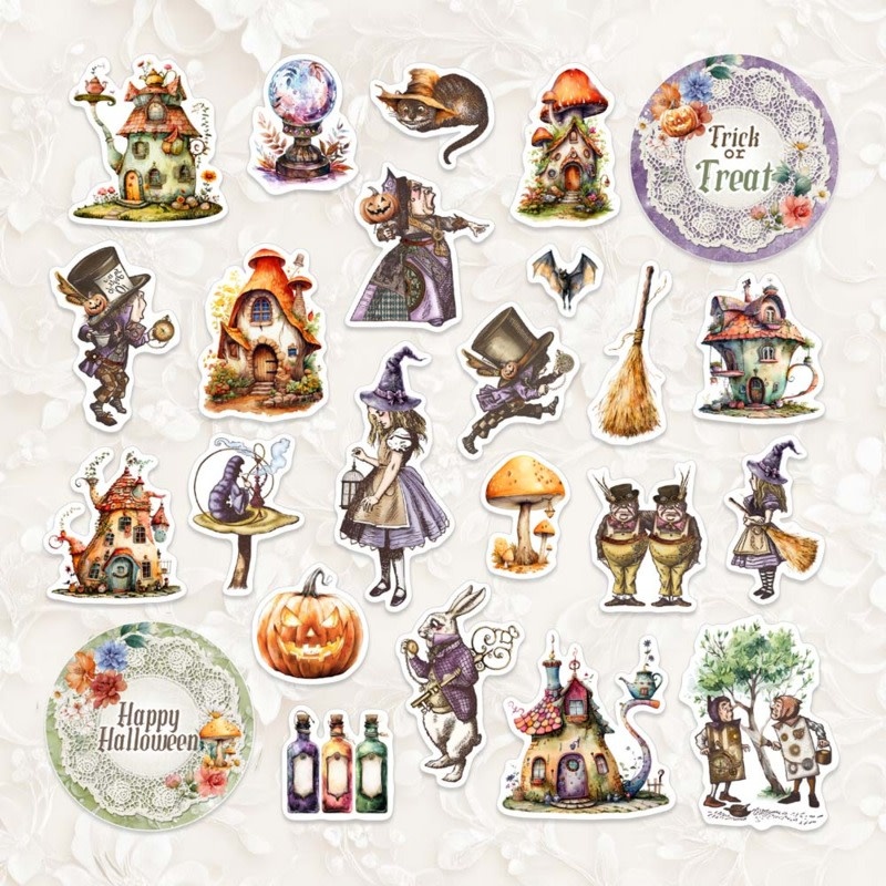 MEMORY-PLACE HALLOWEEN IN WONDERLAND EPHEMERA DIE CUTS