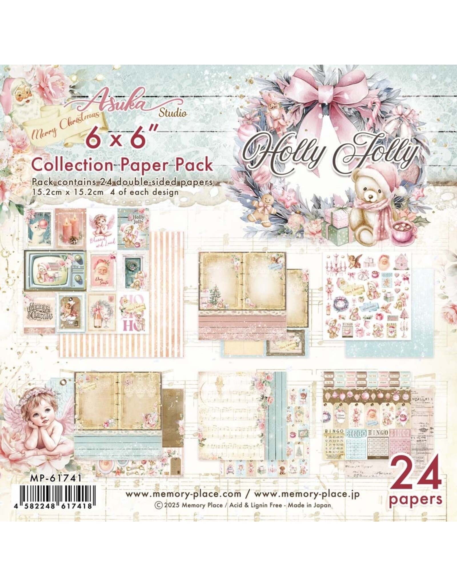 MEMORY-PLACE MEMORY-PLACE HOLLY JOLLY 6x6 COLLECTION PACK 24 SHEETS
