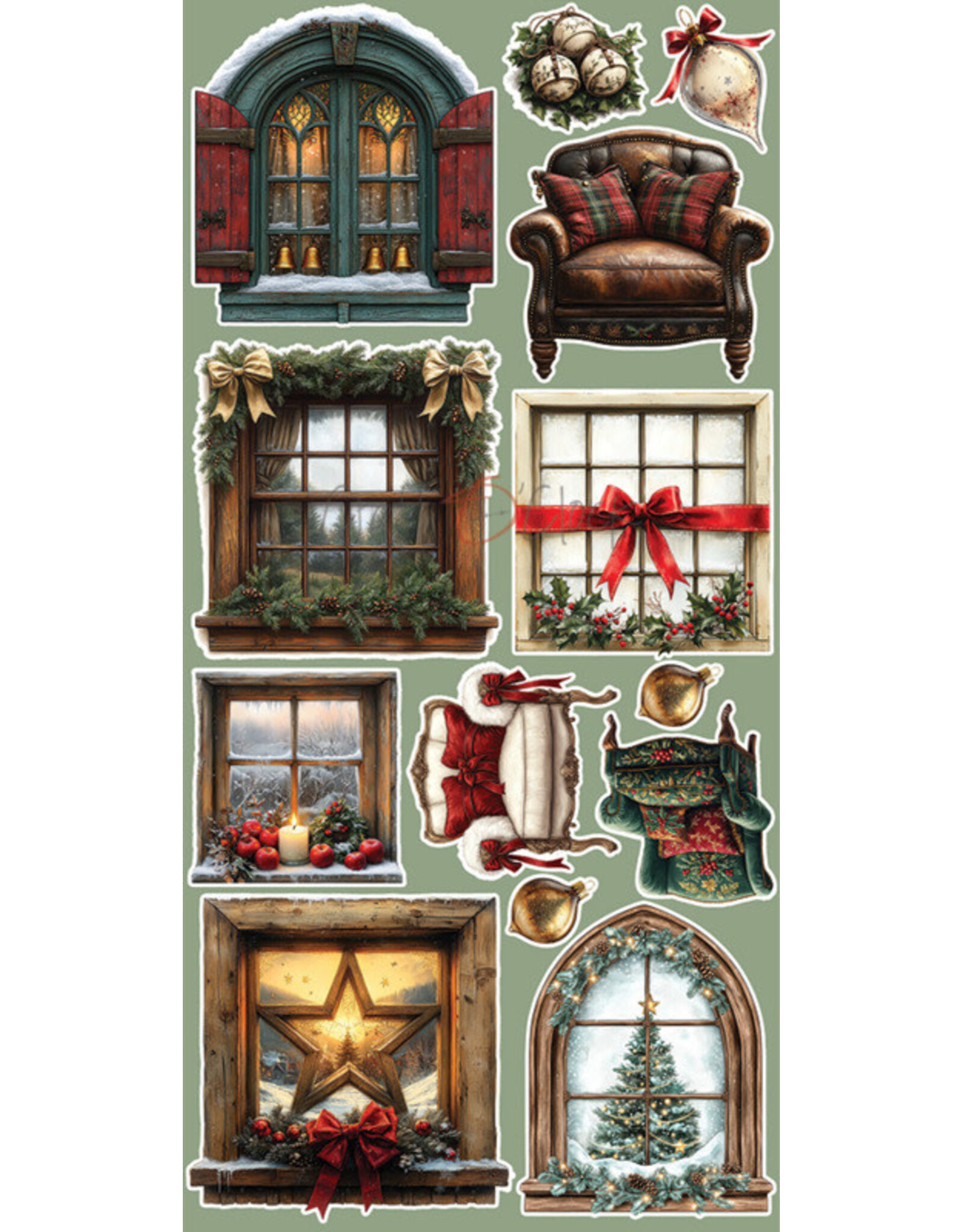CRAFT O'CLOCK CRAFT O'CLOCK OH CHRISTMAS NIGHT EXTRAS SET - MIX 6x12 COLLECTION PACK 18 SHEETS