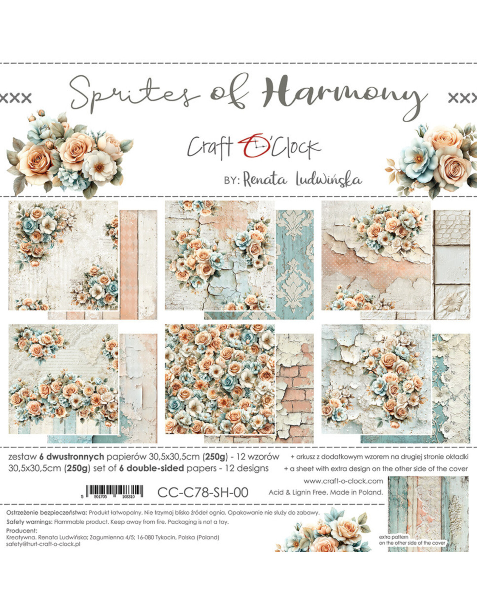 CRAFT O'CLOCK CRAFT O'CLOCK SPRITES OF HARMONY 12x12 PAPER PAD 6 SHEETS
