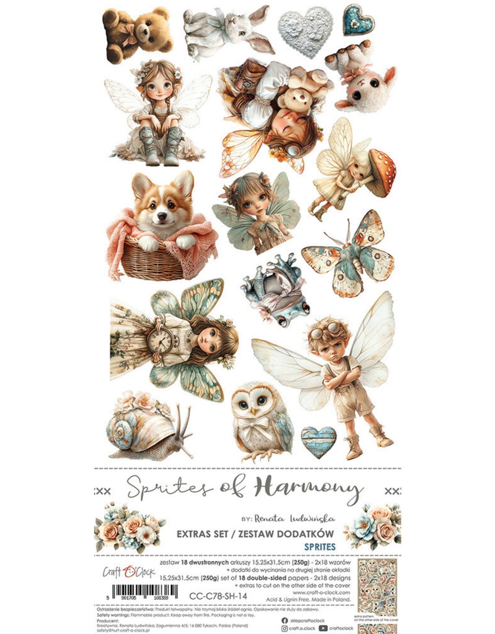 CRAFT O'CLOCK CRAFT O'CLOCK SPRITES OF HARMONY EXTRAS SET - SPRITES 6x12 COLLECTION PACK 18 SHEETS