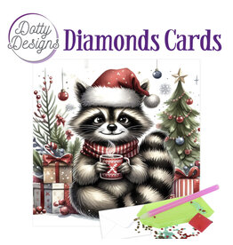 FIND IT FIND IT DOTTY DESIGNS CHRISTMAS RACCOON DIAMOND CARD KIT