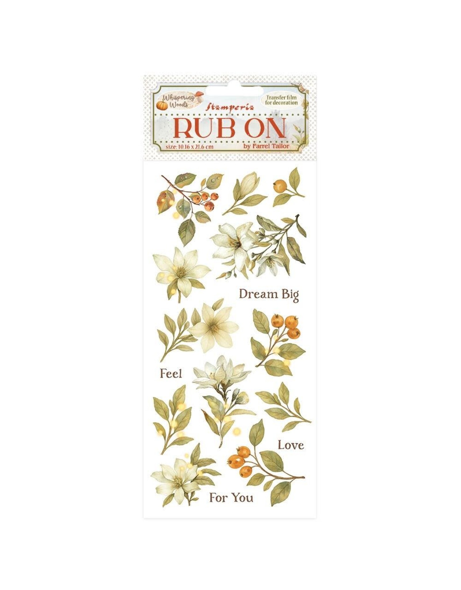 STAMPERIA STAMPERIA WHISPERING WOODS MAGNOLIA RUB-ON