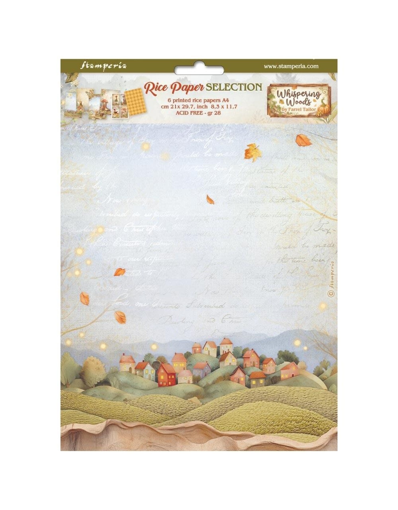 STAMPERIA STAMPERIA WHISPERING WOODS ASSORTED A4 RICE PAPER 6/PK